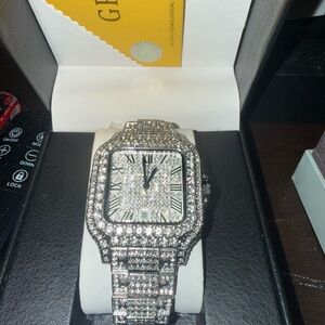 Cartier Moissanite datejust watch with certificate of authenticity